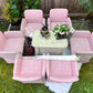 The Pink Chiclet Dining Set