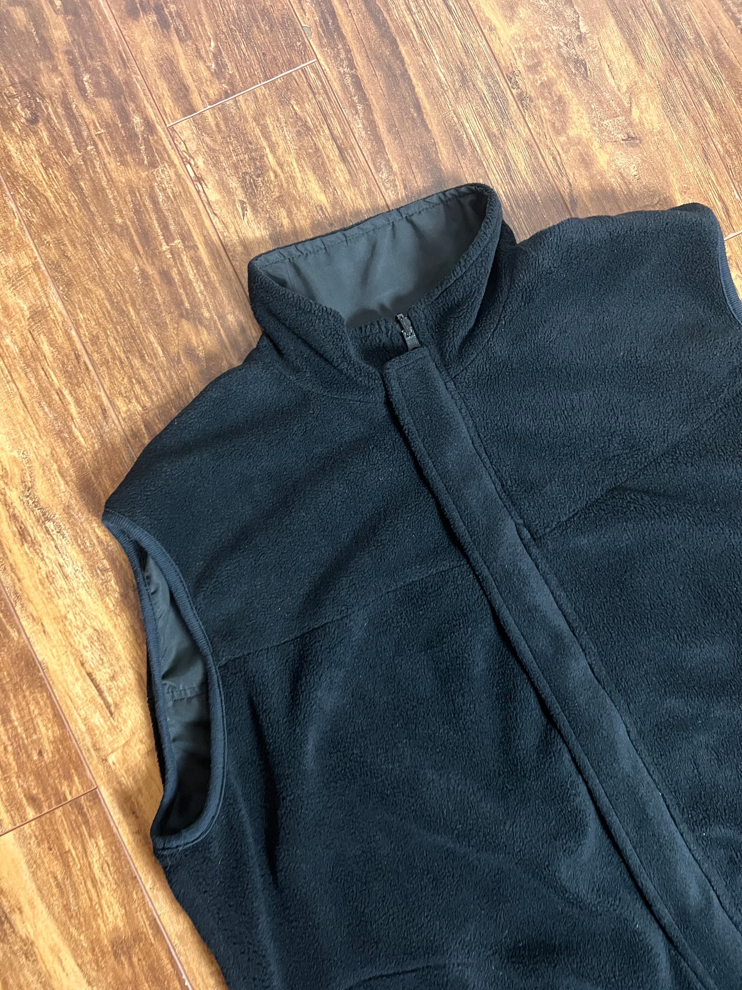 Black Reversible Fleece Vest