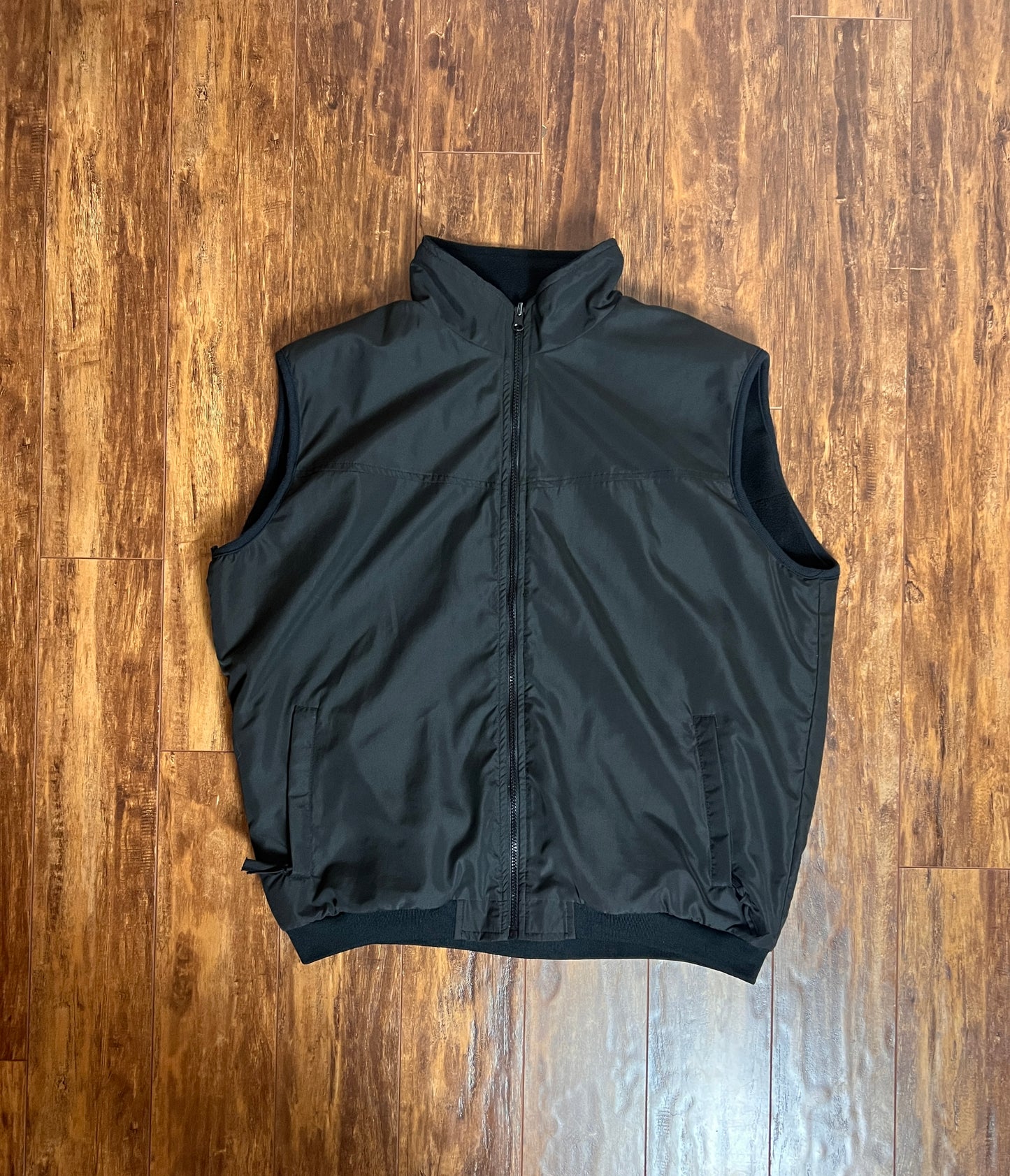 Black Reversible Fleece Vest