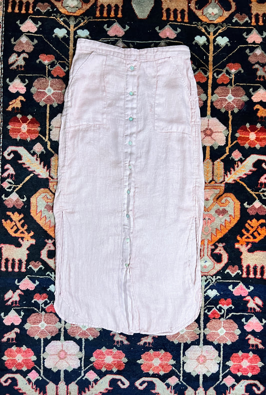 The Pink Linen Skirt