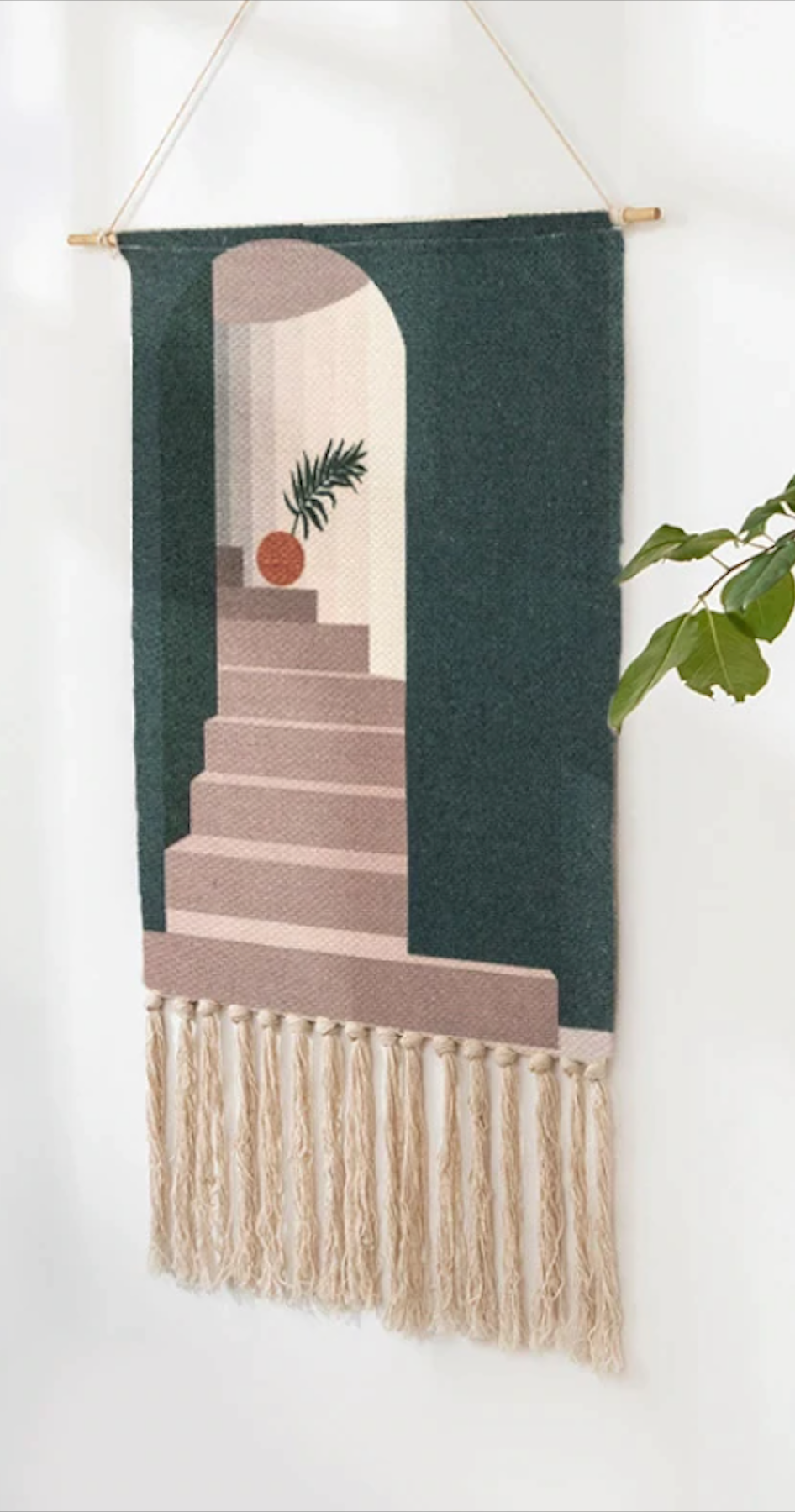 Vintage Abstract Wall Hanger Canvas Cotton Artistic Victoria BC Canada Vancouver Island Unique Home Decor Bohemian