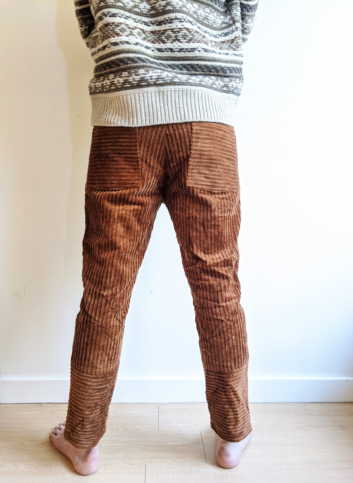 Corduroy Fatigue Pants Retro 70s Rusty Brown