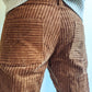 Corduroy Fatigue Pants Retro 70s Rusty Brown