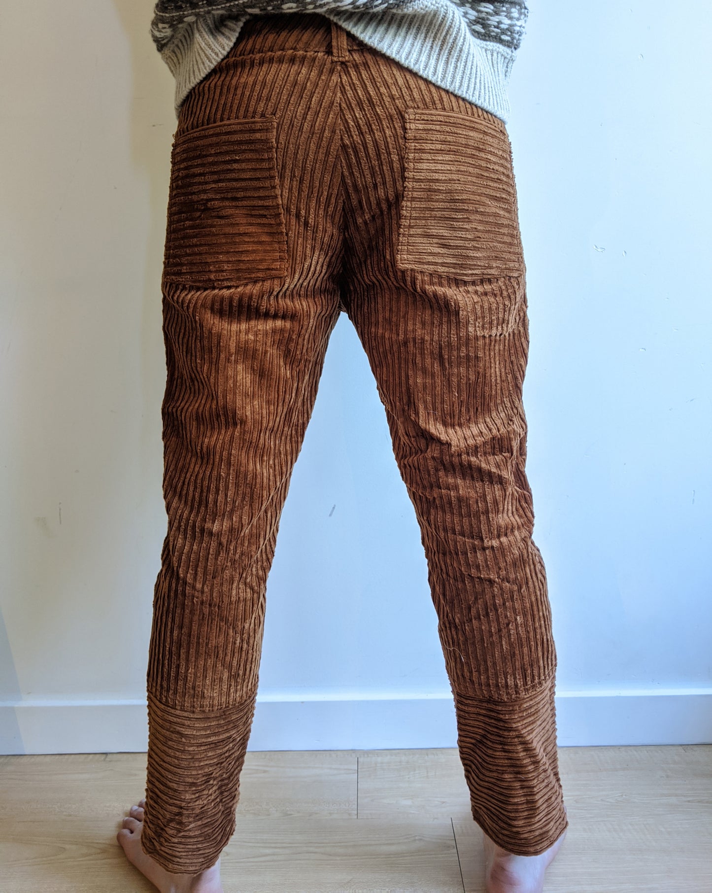 Corduroy Fatigue Pants Retro 70s Rusty Brown