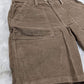 retro vintage style corduroy shorts fatigue style pockets military army style brown mens shorts 