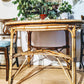 Wicker Bamboo Bohemian Style Dinning Table  Edit alt text
