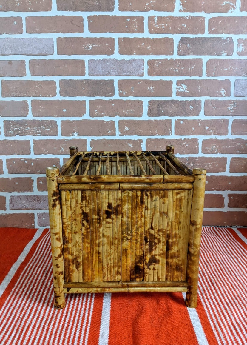 The Burnt Bamboo Square Planter