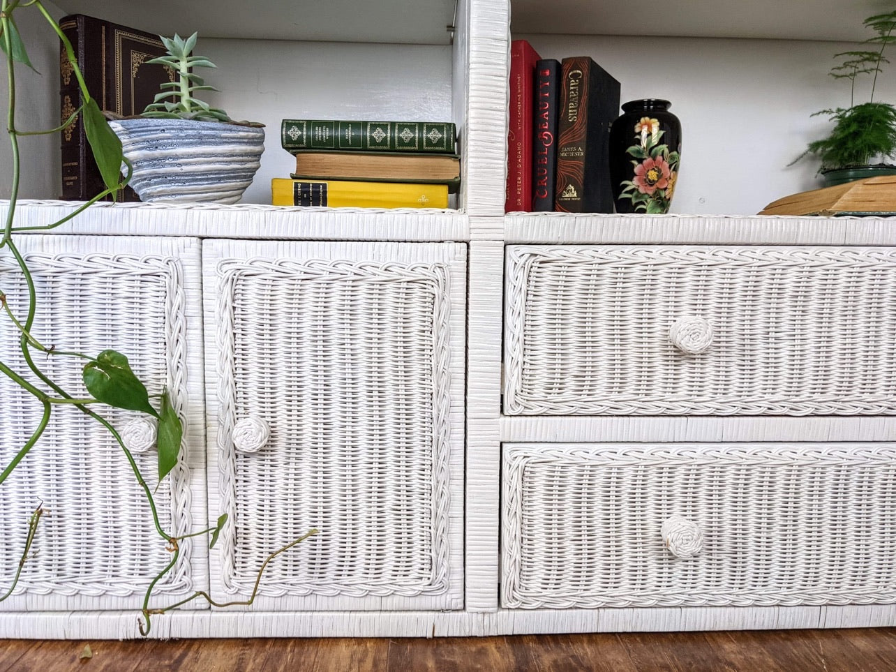 The White Wicker Shelving Unit
