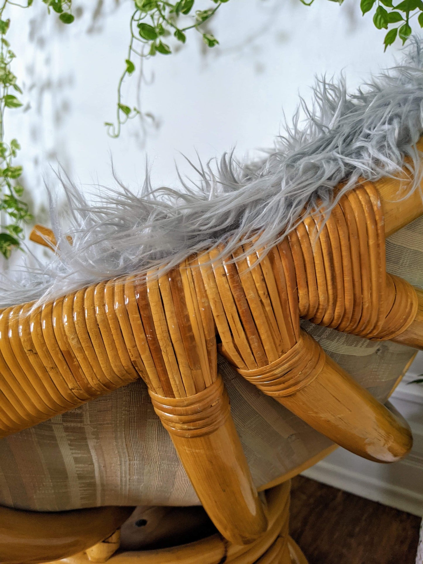 The Silver Yeti Rattan Swivel Chair