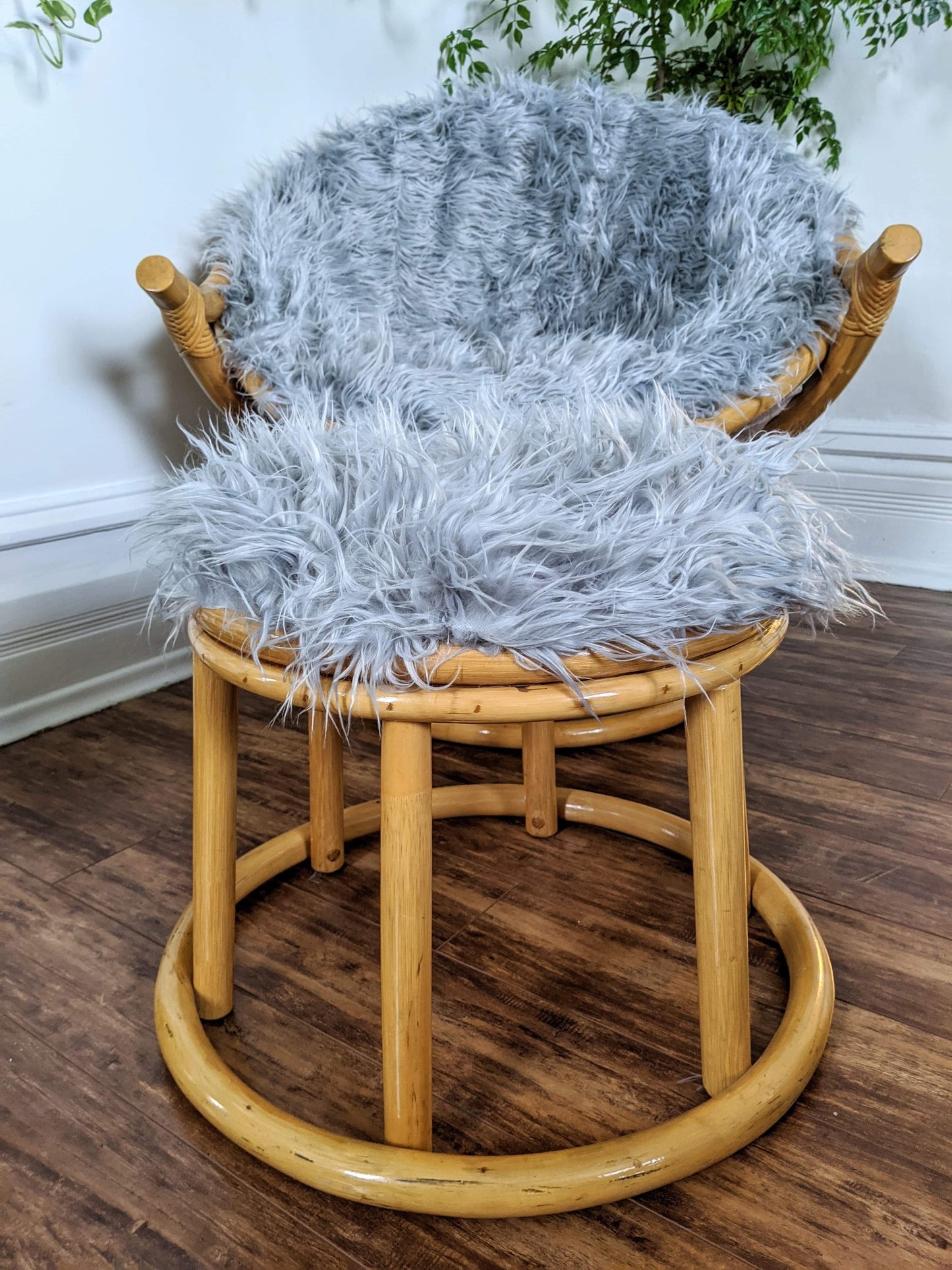 The Silver Yeti Rattan Swivel Chair