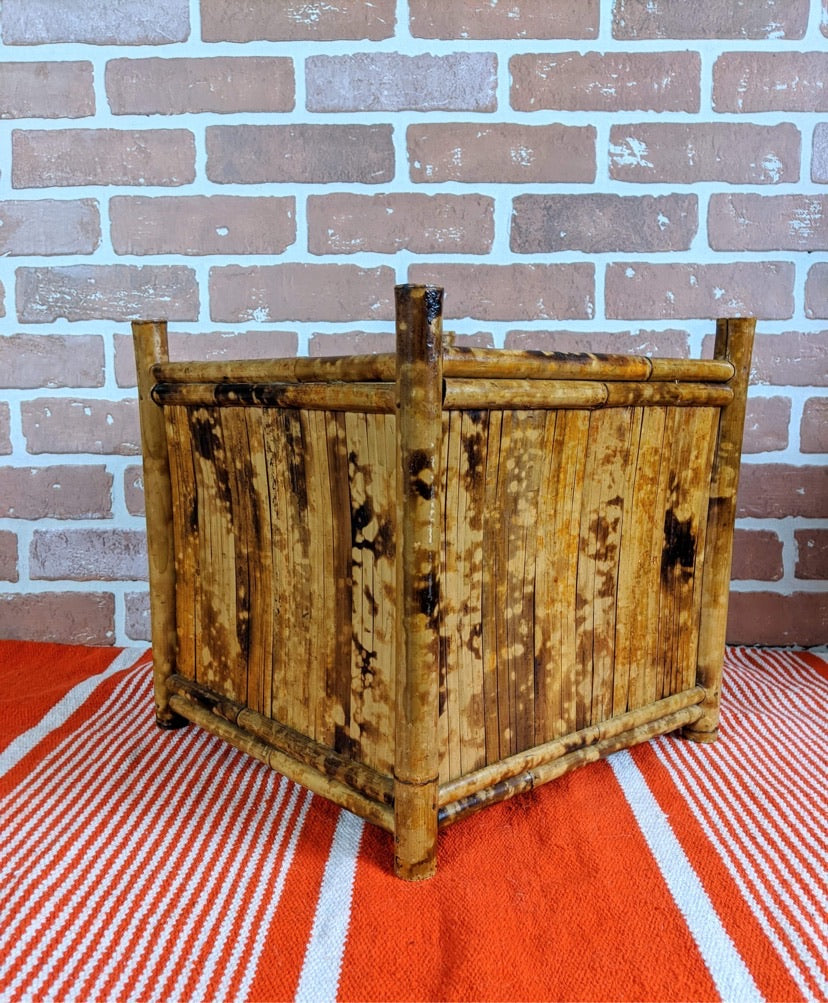 The Burnt Bamboo Square Planter