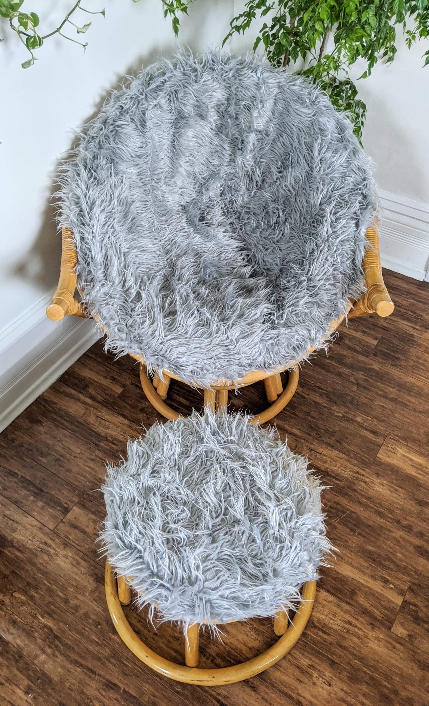 The Silver Yeti Rattan Swivel Chair