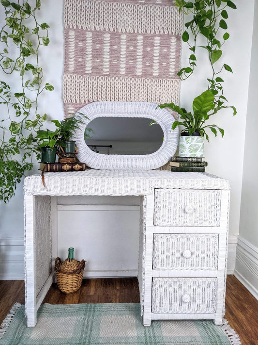 The Whitman Wicker Vanity/Desk