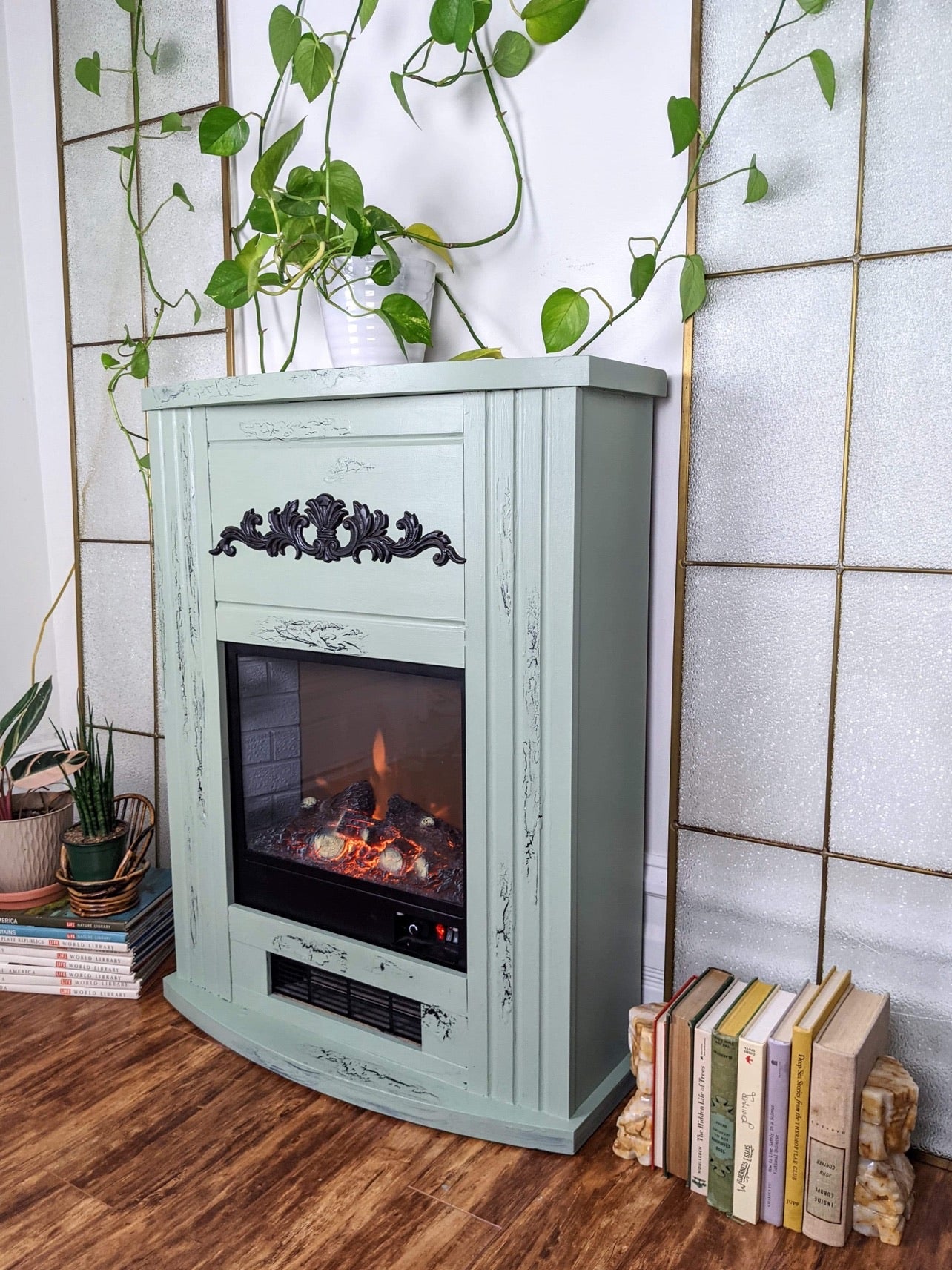 The Sage Green Fireplace