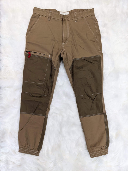 hiking pants cotton double knee patch knees jogger retro streetwear 