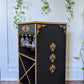 Great Gatsby Art Deco 1920's 1930's Style Black Gold Bar Cabinet Wood Vintage Retro Rare Victoria BC Canada Secondhand Thrift Antique