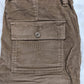 retro vintage style corduroy shorts fatigue style pockets military army style brown mens shorts 