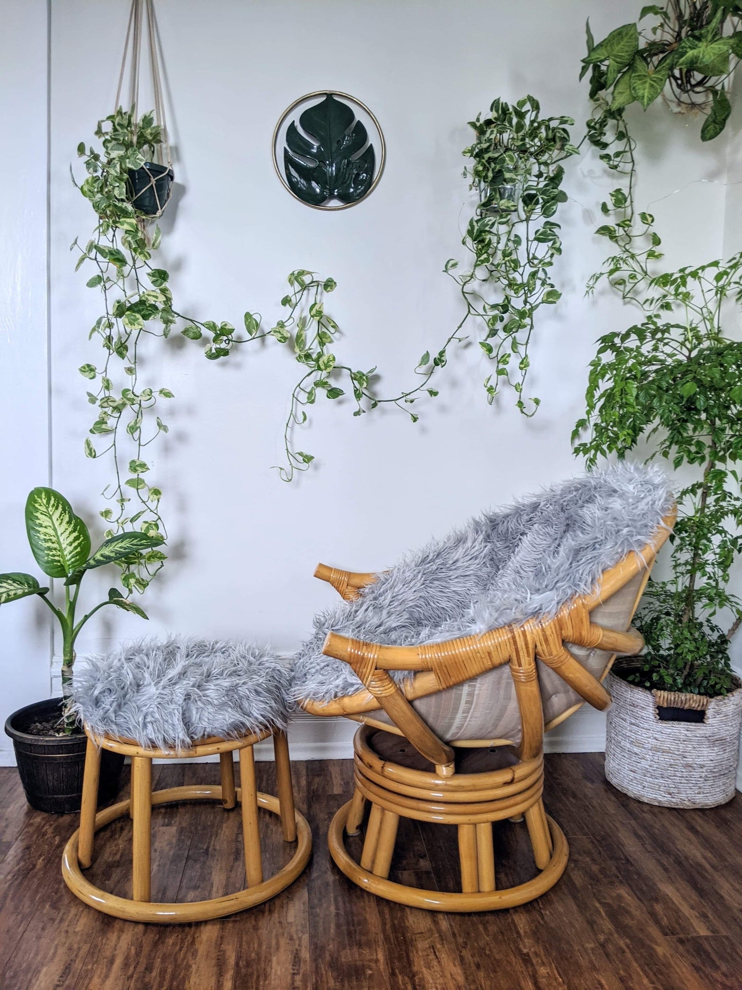 The Silver Yeti Rattan Swivel Chair