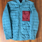 overshirt jacket teal burgundy quilted jacket 