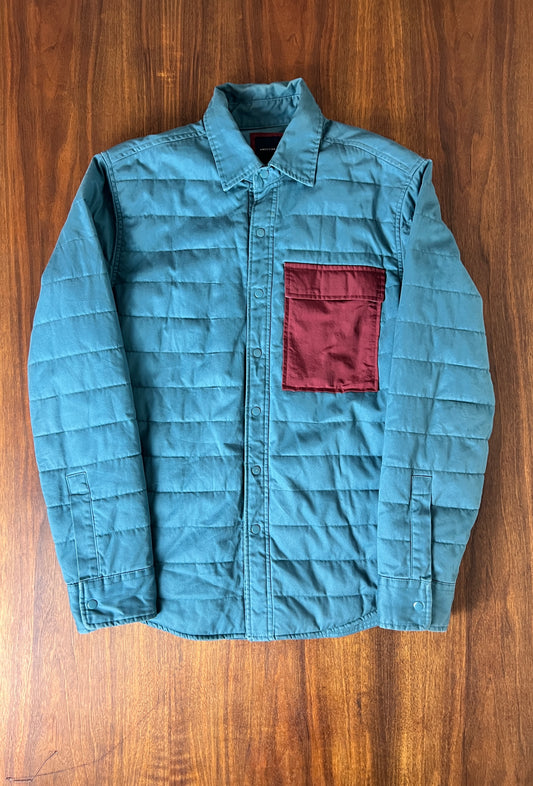 overshirt jacket teal burgundy quilted jacket 