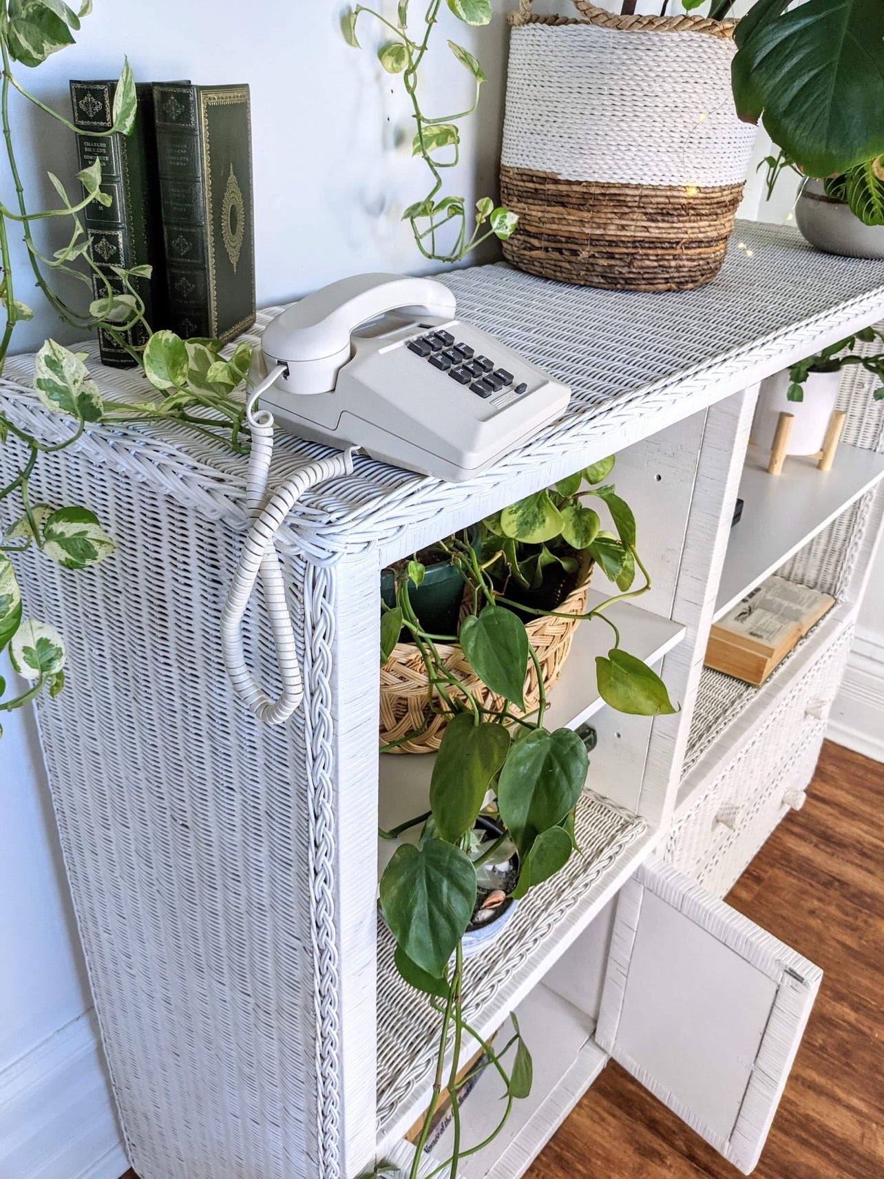 The White Wicker Shelving Unit