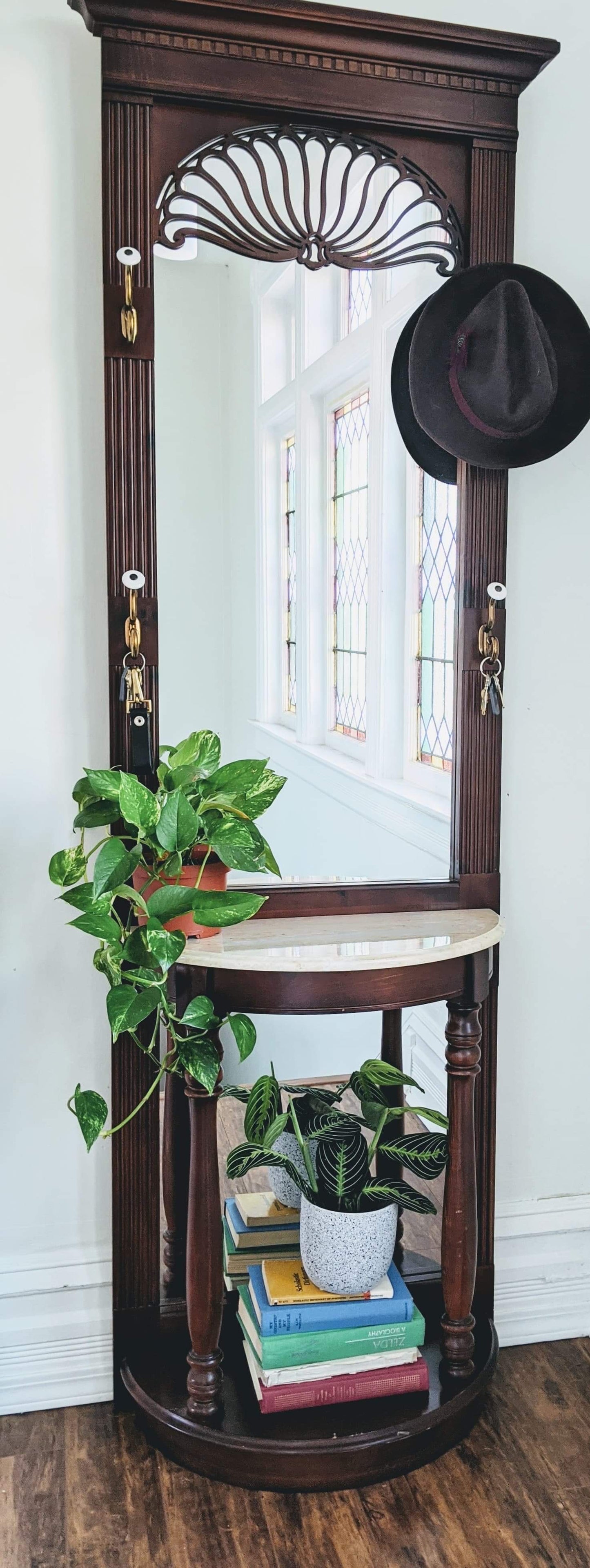 The Sunny Side Hallway Table W/ Mirror