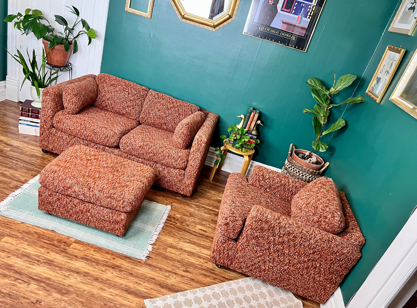 The Backgammon Sofa, Chair & Ottoman Set