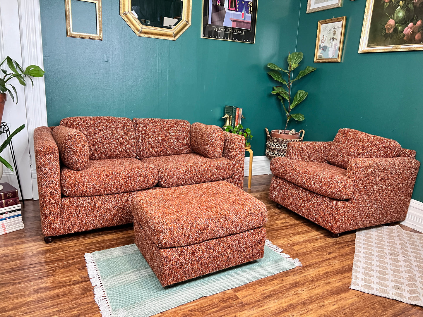 The Backgammon Sofa, Chair & Ottoman Set