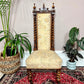 19th Century Antique Barley Twist Prayer Chair with floral upholstery