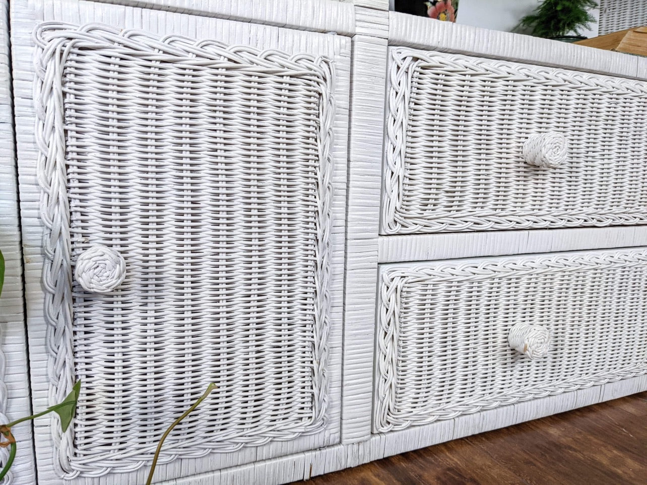 The White Wicker Shelving Unit