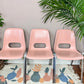 Vintage 60s Dusty Rose Pink Fibreglass Metal Frame Herman Miller Style Chairs