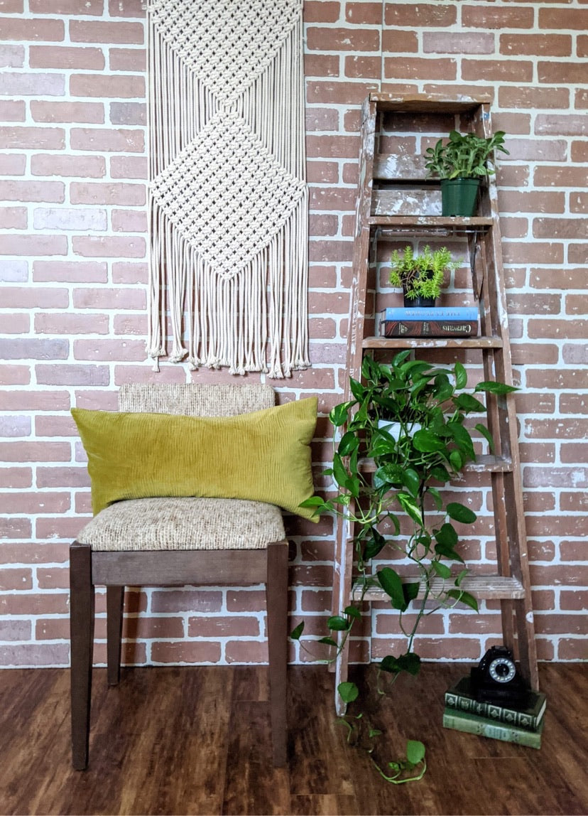 Tweed Teak Style Chair Vintage Retro Brown Oatmeal Victoria BC Thrift