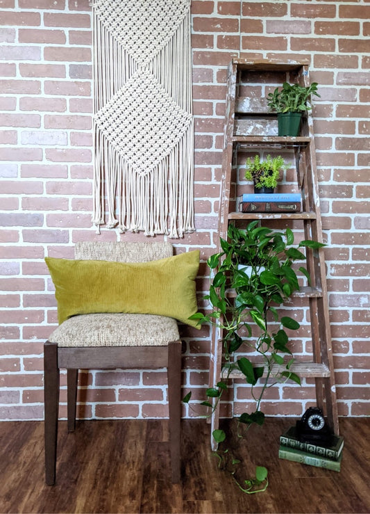 Tweed Teak Style Chair Vintage Retro Brown Oatmeal Victoria BC Thrift