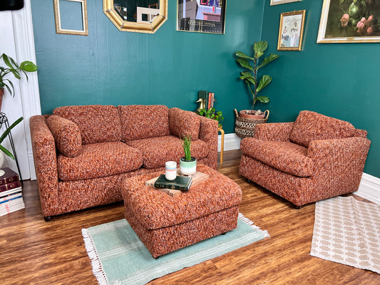 The Backgammon Sofa, Chair & Ottoman Set
