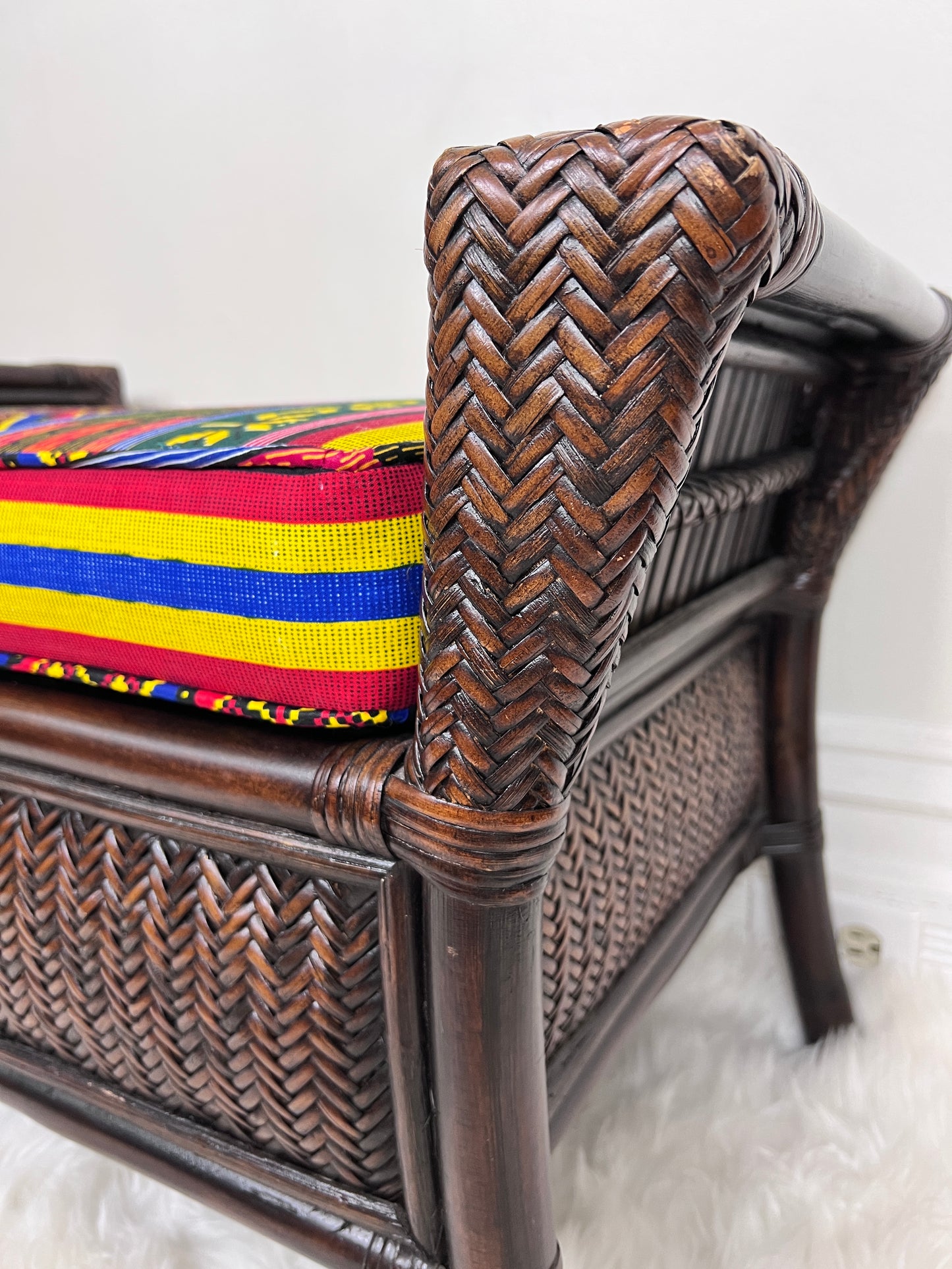 The Fiesta Wicker Bench