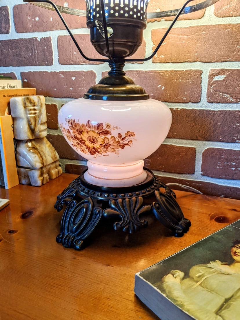 Vintage Floral Motif Kerosene Style Lamp Key 3 Way Switch Vitcoria BC Thrift