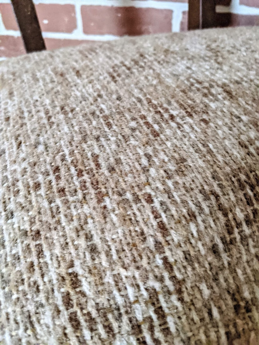 Tweed Teak Style Chair Vintage Retro Brown Oatmeal Victoria BC Thrift