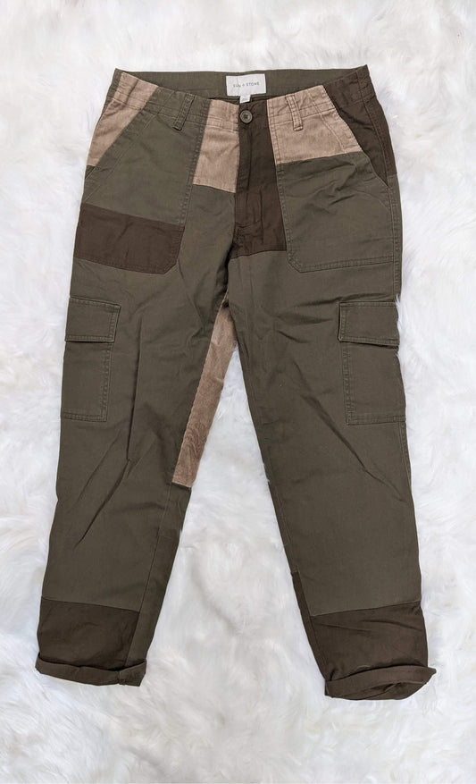 fatigue style pants patch pockets cargo pants army military streetwear corduroy