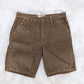 retro vintage style corduroy shorts fatigue style pockets military army style brown mens shorts 