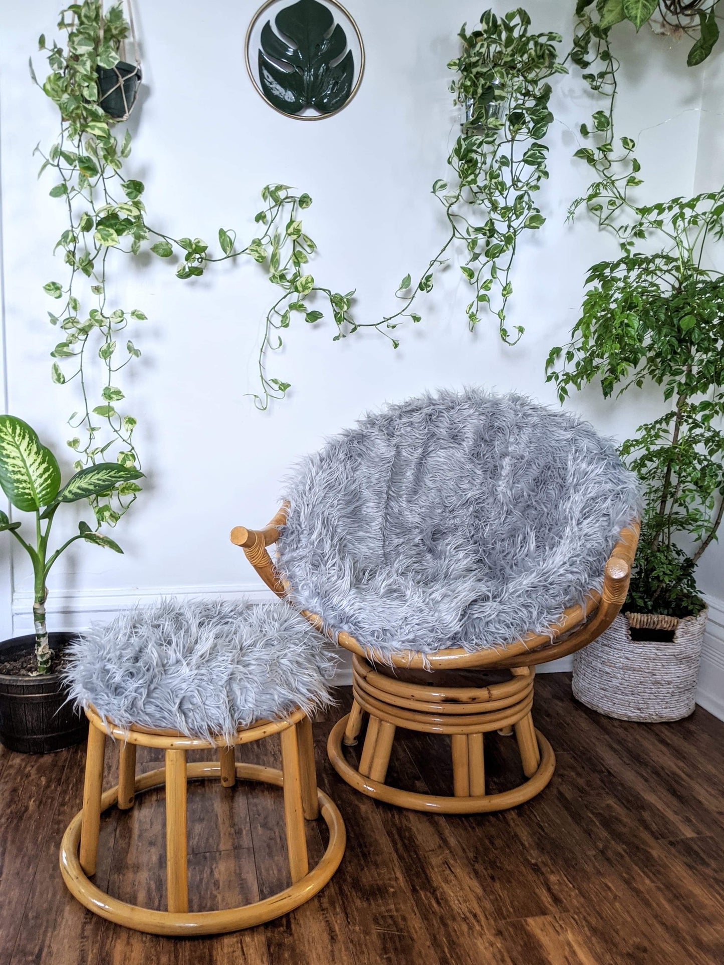 The Silver Yeti Rattan Swivel Chair