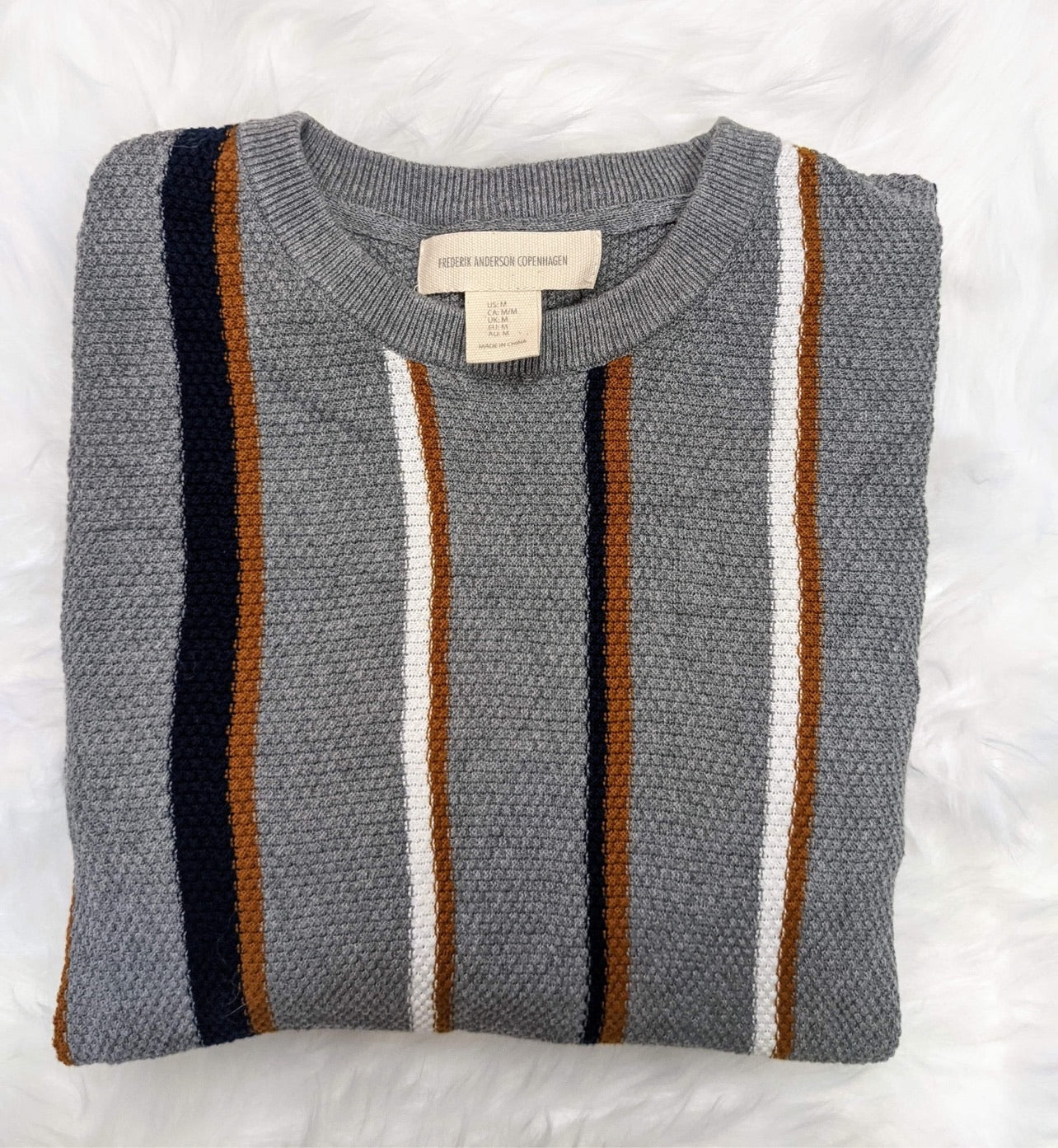 Mens cotton sweater stripes 60s style retro 