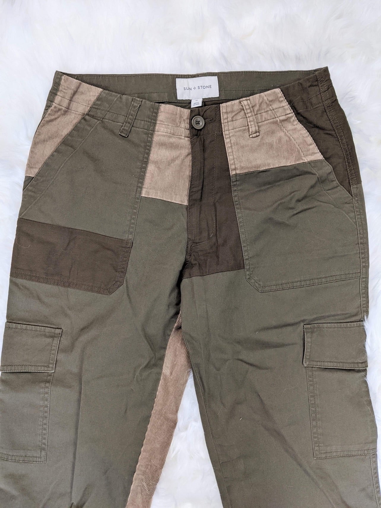 fatigue style pants patch pockets cargo pants army military streetwear corduroy