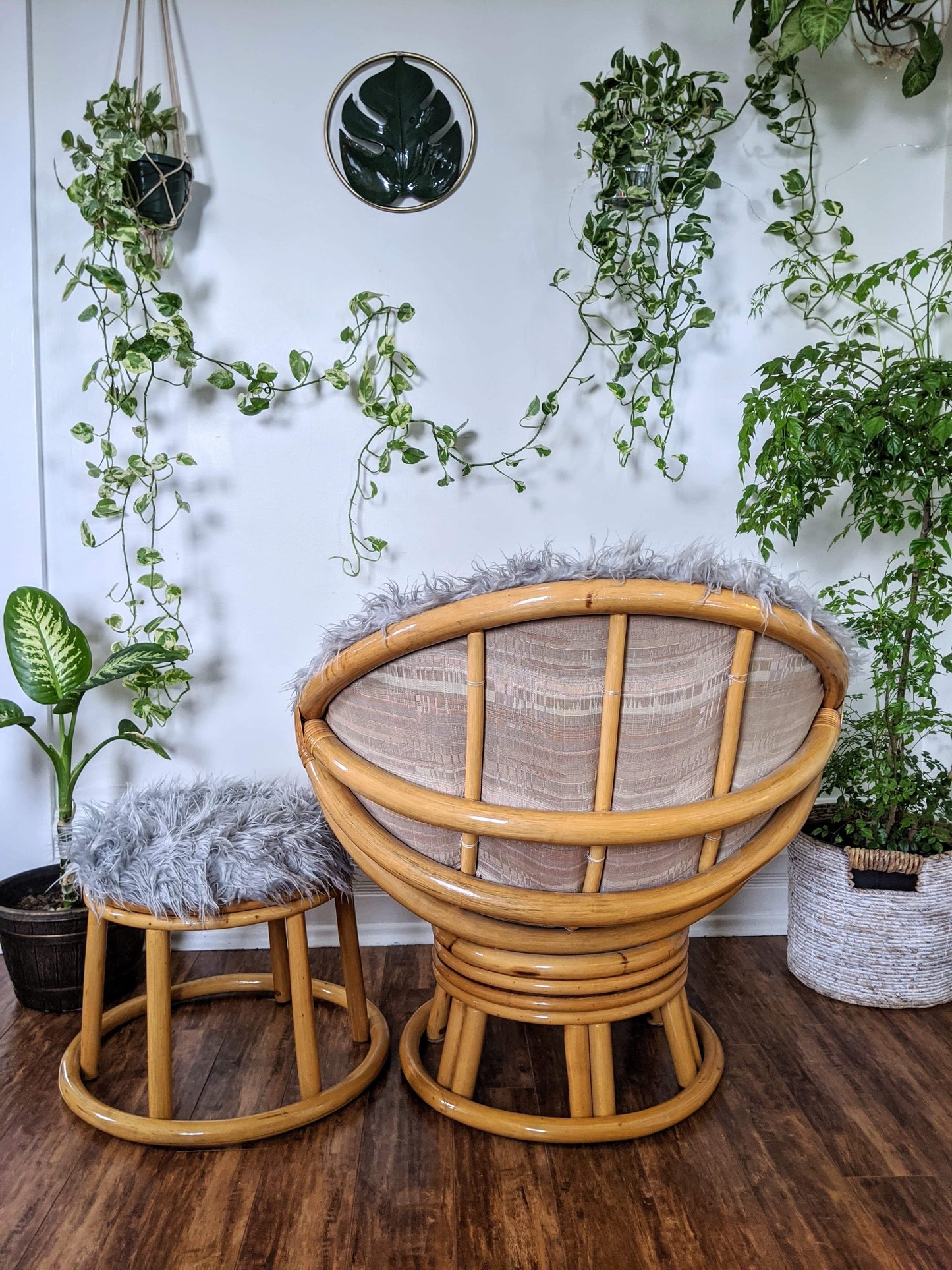 The Silver Yeti Rattan Swivel Chair