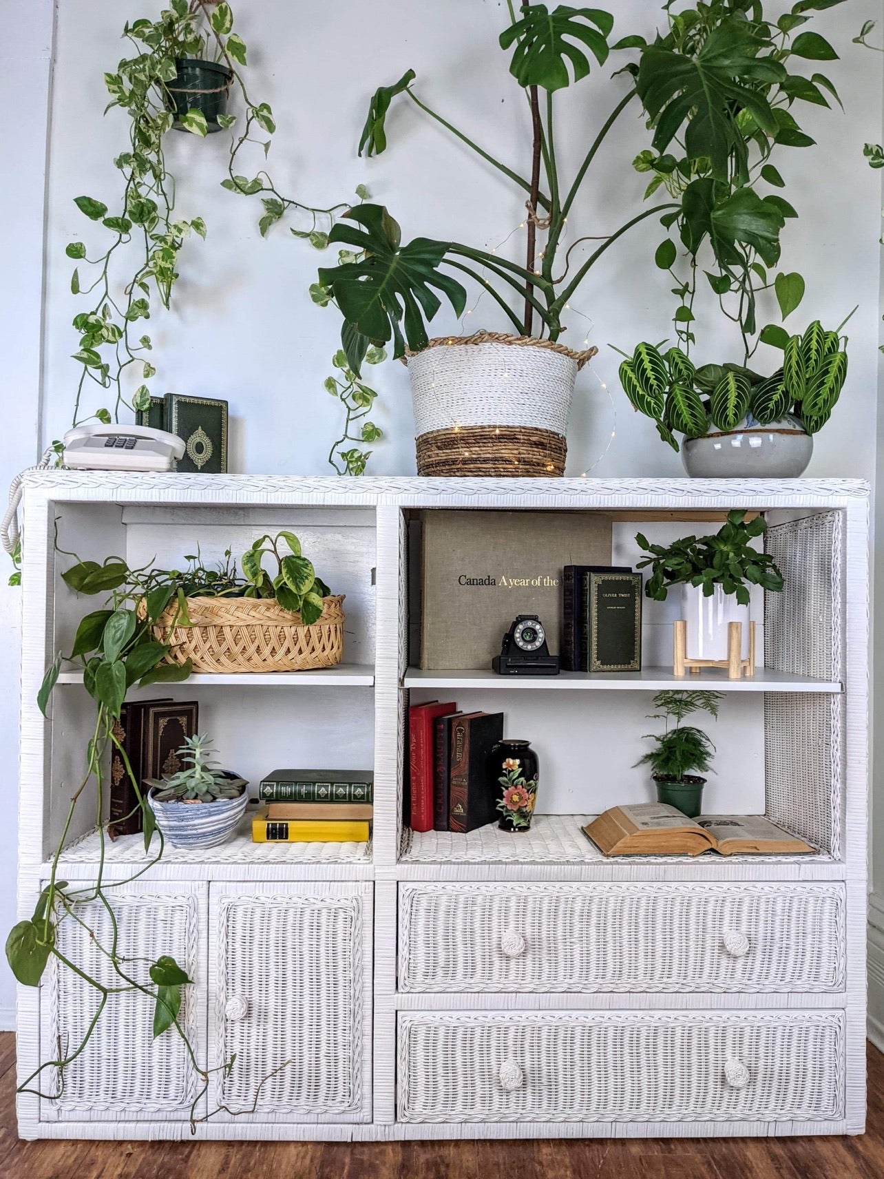 The White Wicker Shelving Unit