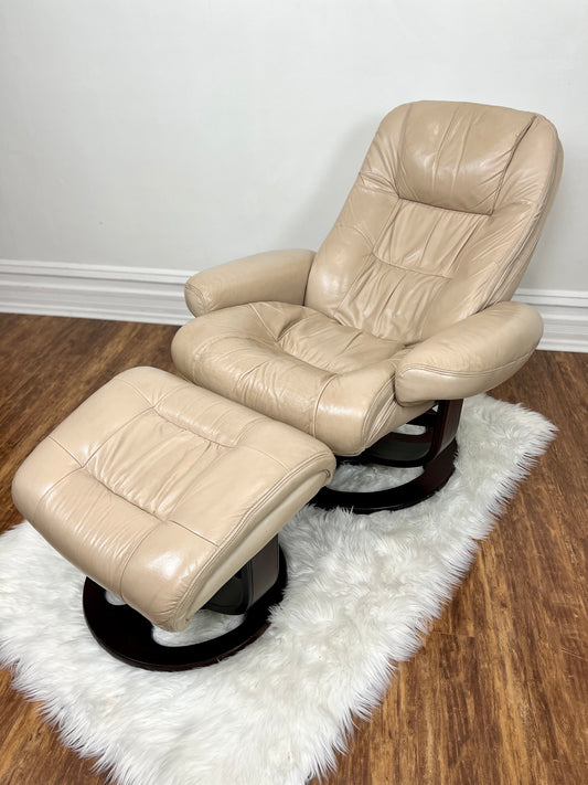 The Reginald Leather Chair & Ottoman