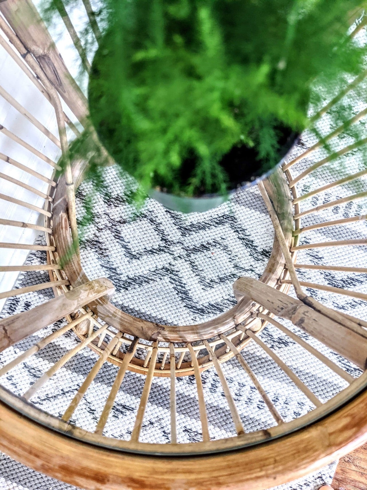 The Hour Glass Rattan Table