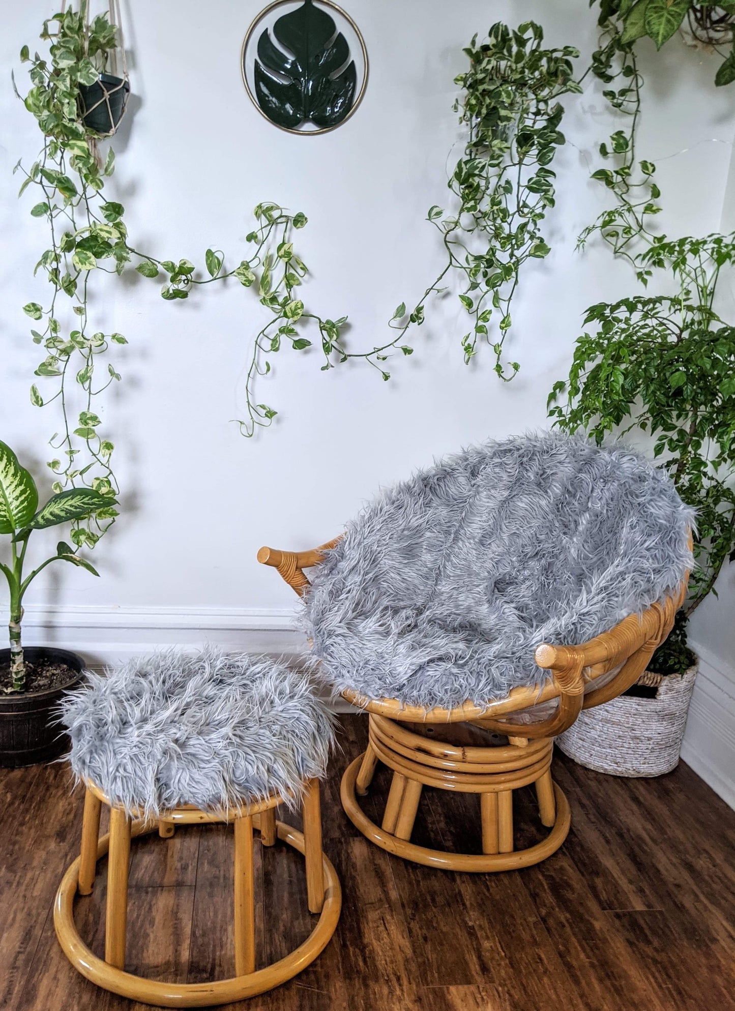 The Silver Yeti Rattan Swivel Chair