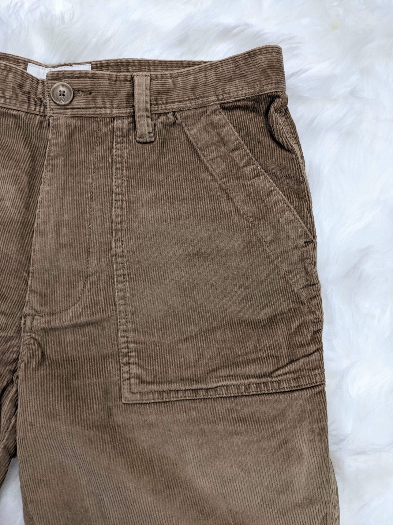 retro vintage style corduroy shorts fatigue style pockets military army style brown mens shorts 