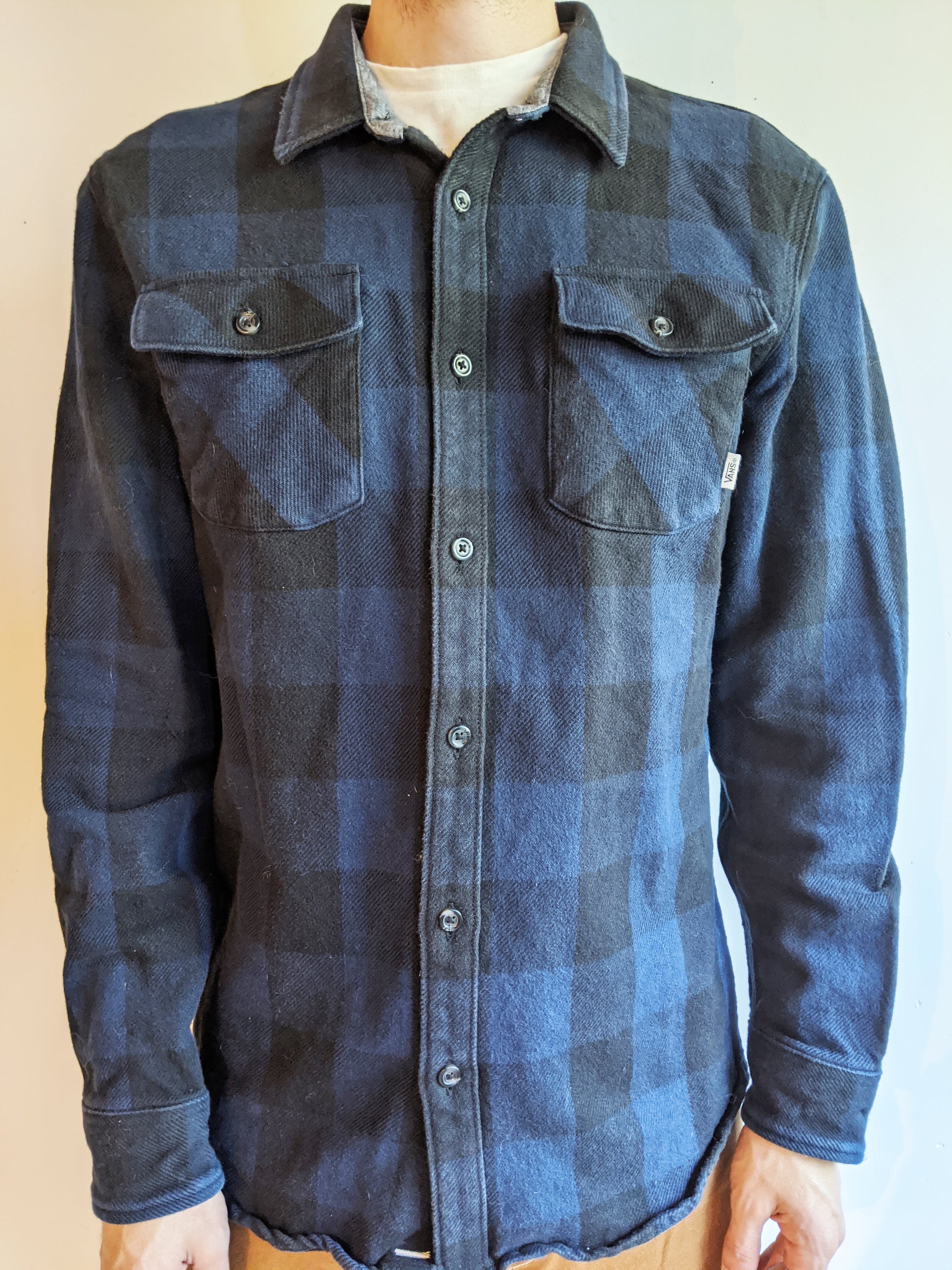 Mens Vans Plaid Blue & Black Work Shirt
