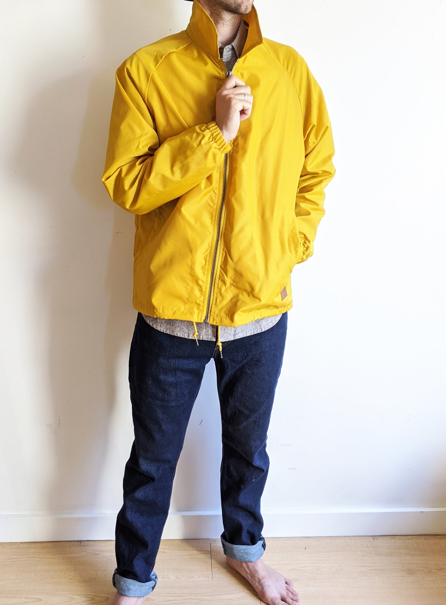 Coach Jacket Yellow Raincoat Men Brixton
